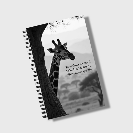 Giraffe Spiral Notebook. Perspective