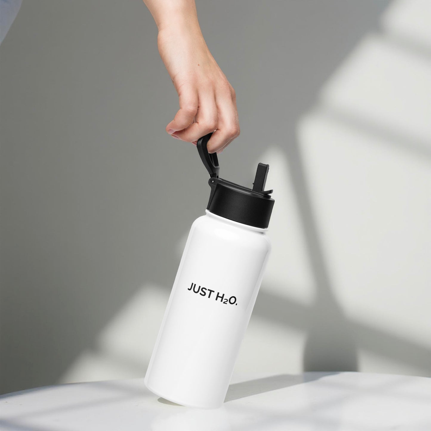 Just H₂O. Stainless steel water bottle