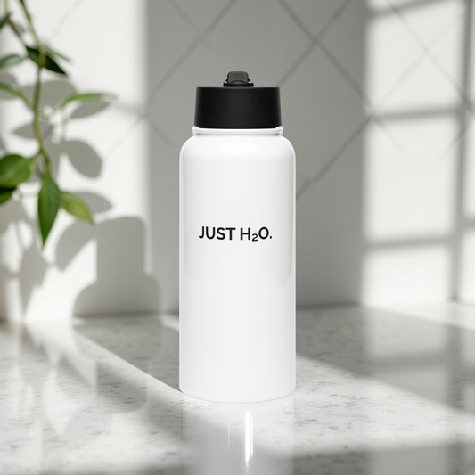 Just H₂O. Stainless steel water bottle